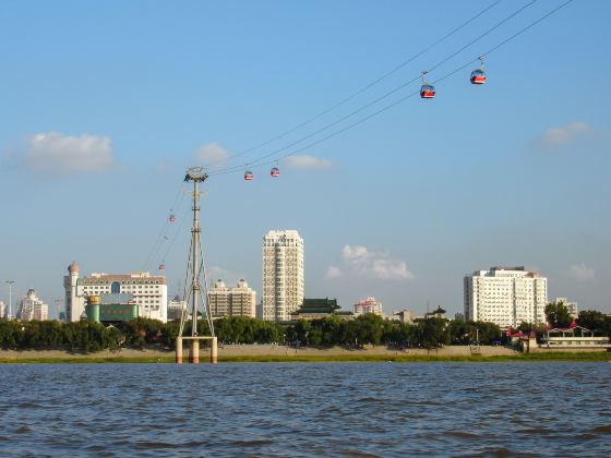 Cable Car above River