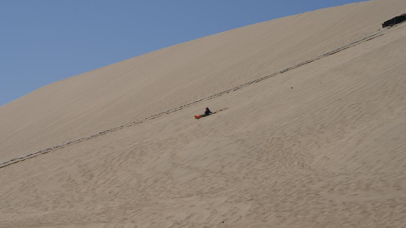 Sandboarding at Qinghai Lake