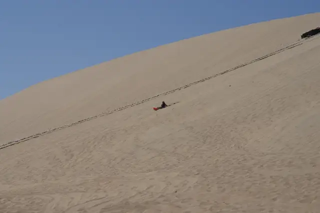 Sandboarding at Qinghai Lake
