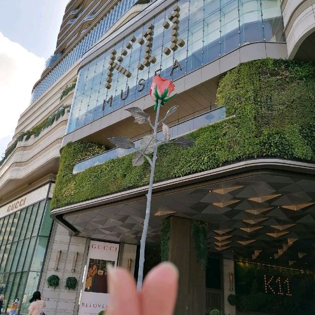 又高又大的玫瑰花種在尖東海旁K11門囗