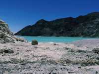 Icy blue fire and sulfur deposits 