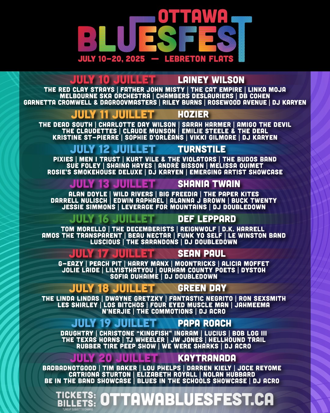 加拿大渥太華 · Bluesfest 藍調音樂節 2025 | LeBreton Flats