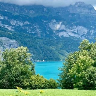 #tripaway
Lake Walensee 
 we decided to visit Walensee for a ferry or rental boat ride on the lake. I love the lake. It is clean and clear. The water was cold when I was there near Murg Quarten train station . I did not swim in the water.It is absolutely a Beautiful hike with lake, mountain In the summer months, in addition to unlimited lake cruises, you can also enjoy great swimming on the free beaches.A must visit 
#tripaway