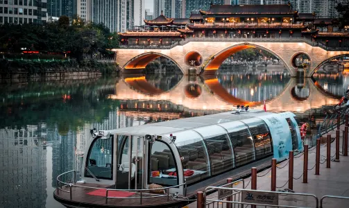 成都夜遊錦江VIP精華遊夜遊船票+登船VIP免排隊服務+特色茶點大小同價