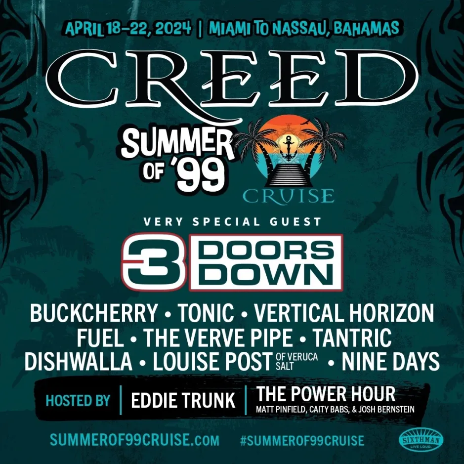 【美國邁阿密】Creed《Summer 0f '99 》郵輪巡遊 | 邁阿密
