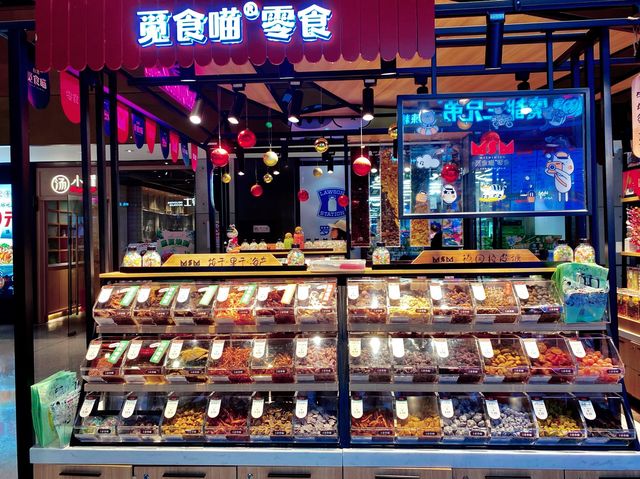Rainbow of candies, nuts & dry food