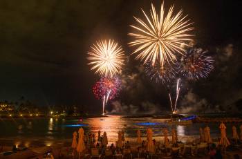 ホノルルの人気夜の人気シーン