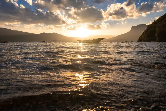 Sunset Sightseeing at Lugu Lake