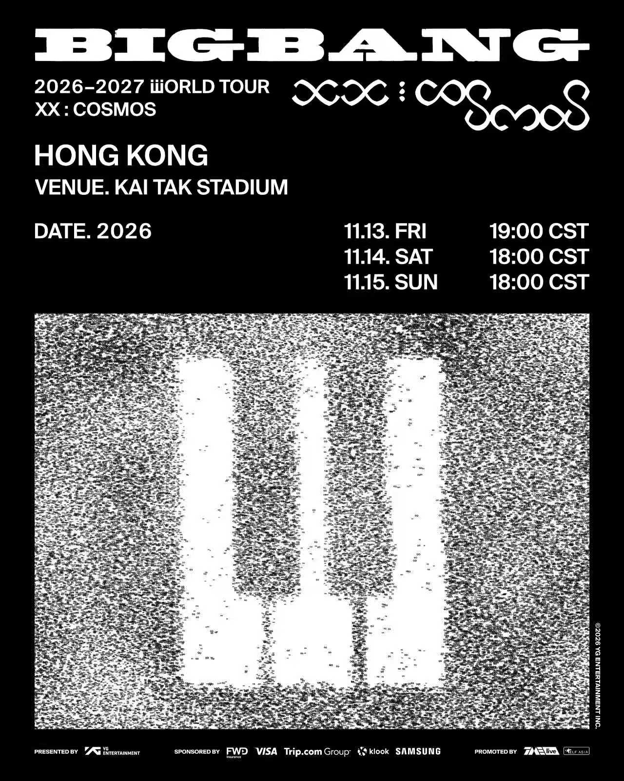 ฮ่องกง |  BIGBANG 2026-2027 WORLD TOUR < XX : COSMOS > IN HONG KONG | ไคตั๊กสเตเดียม