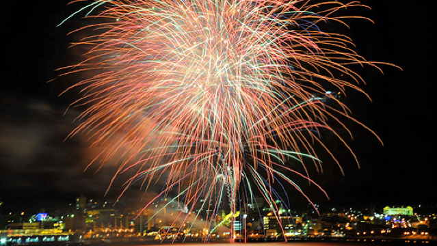 Hakodate Fireworks in winter