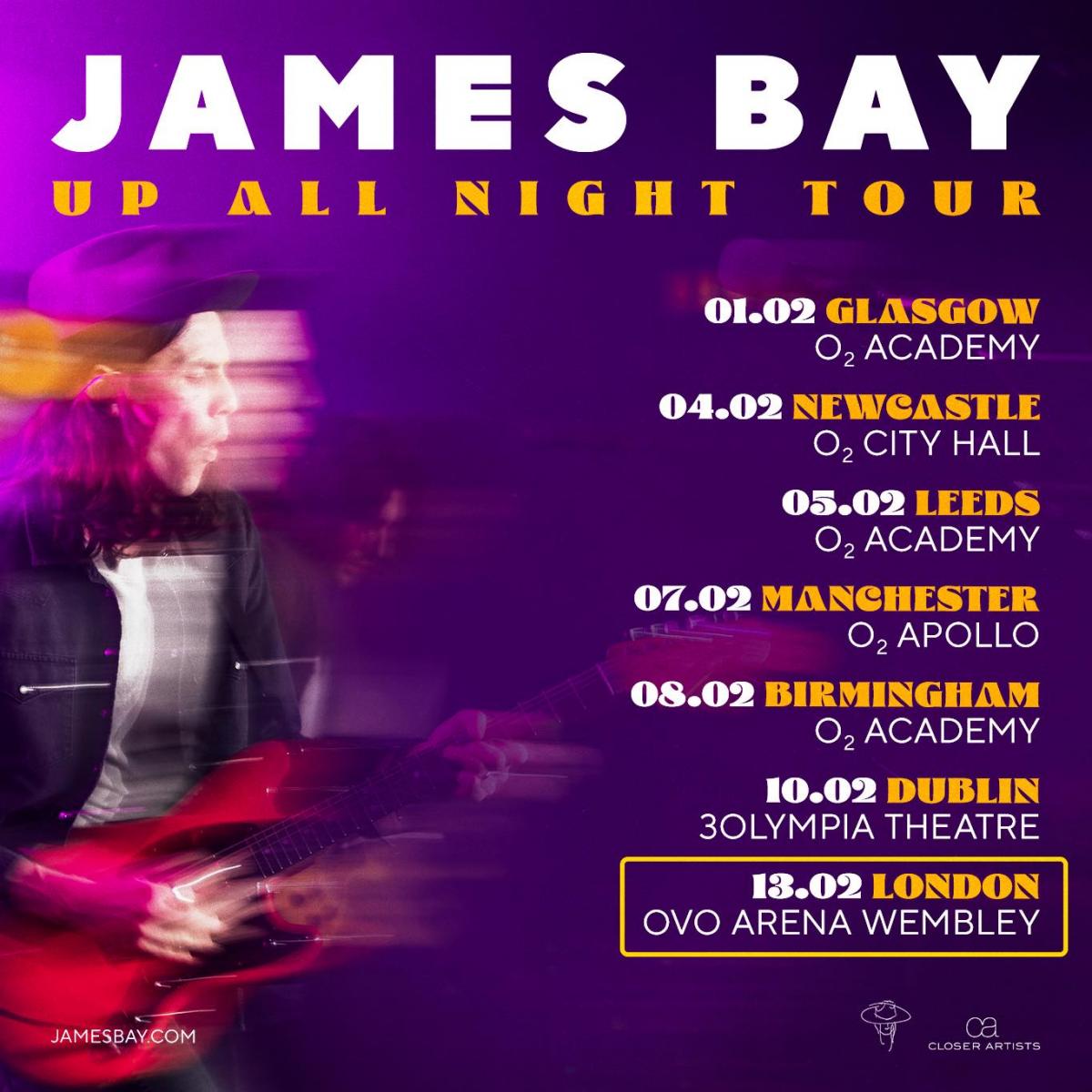 【글라스고】James Bay 콘서트 투어 | O2 Academy Glasgow