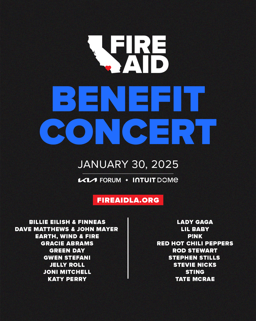 美國英格爾伍德 · FireAid 慈善音樂會 | 起亞論壇體育館