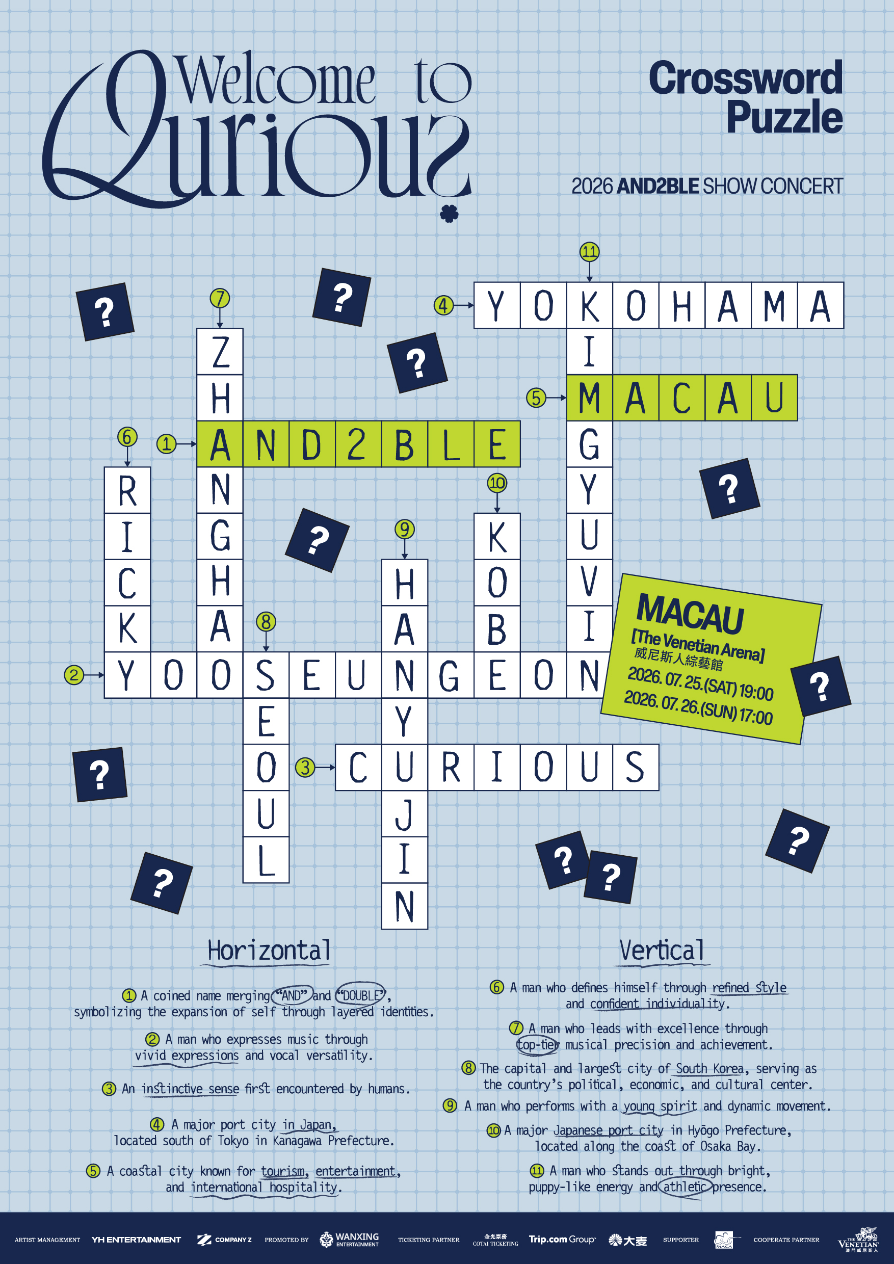 中國澳門 · <2026 AND2BLE SHOW CONCERT : Welcome to Qurious> In Macau | 澳門威尼斯人綜藝館