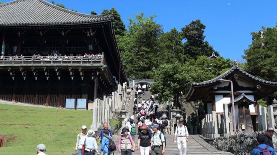 记得半山腰的二月堂有两个大台阶，一边是石板路，比较缓，另一侧