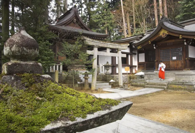 高山のプールのあるホテル