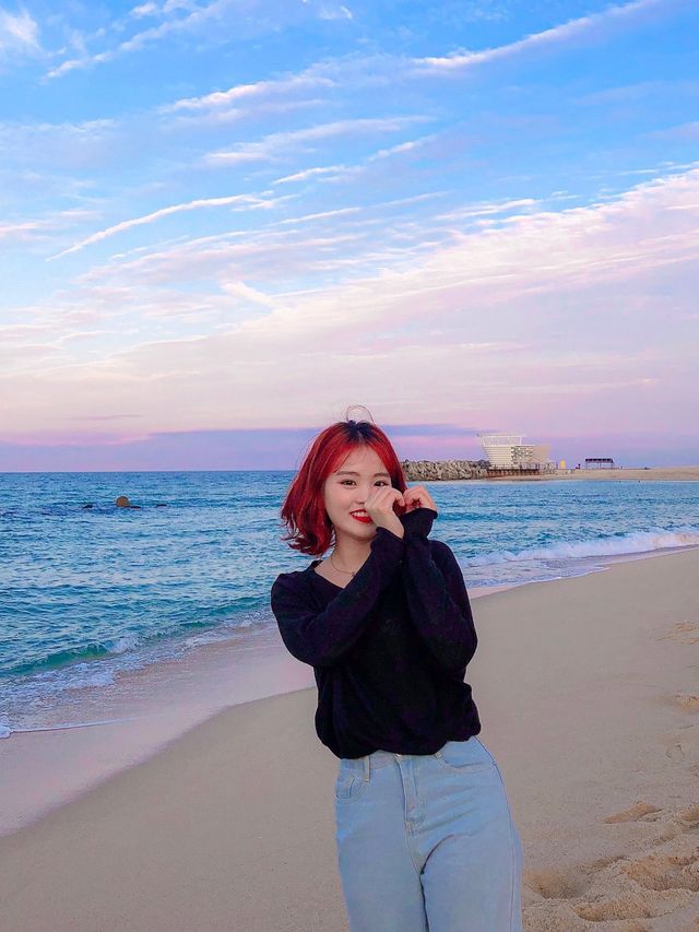 강릉 노을맛집, 사근진 해변