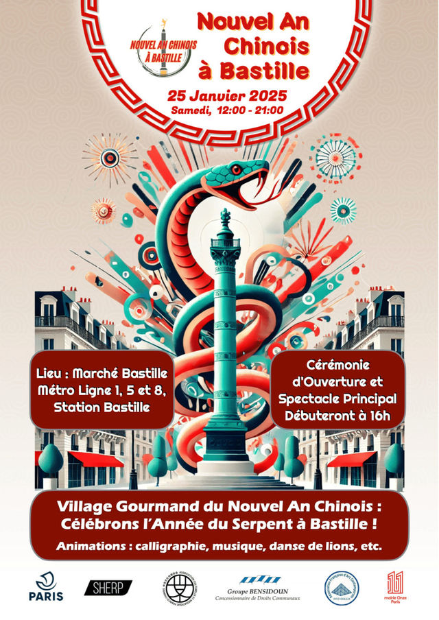 CHINESE NEW YEAR AT BASTILLE 2025 | Place de la Bastille