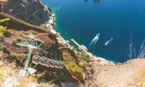 Cable car of Santorini