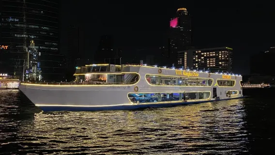 曼谷夜遊湄南河歡暢奧朗卡號-VIVA Alangka Cruise【Asiatique 河畔夜市碼頭】