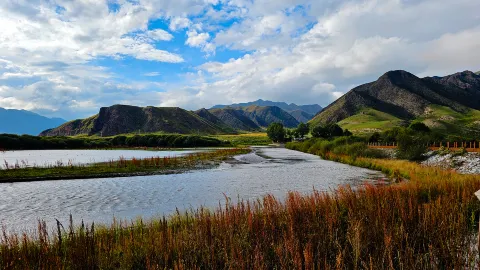 Meiren Grassland attraction in Gansu