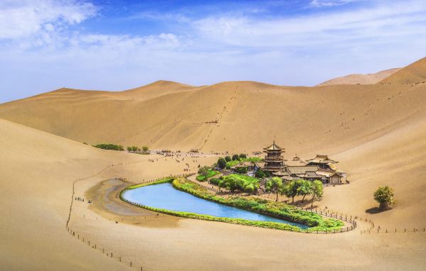 Mingsha Mountain And Crescent Spring