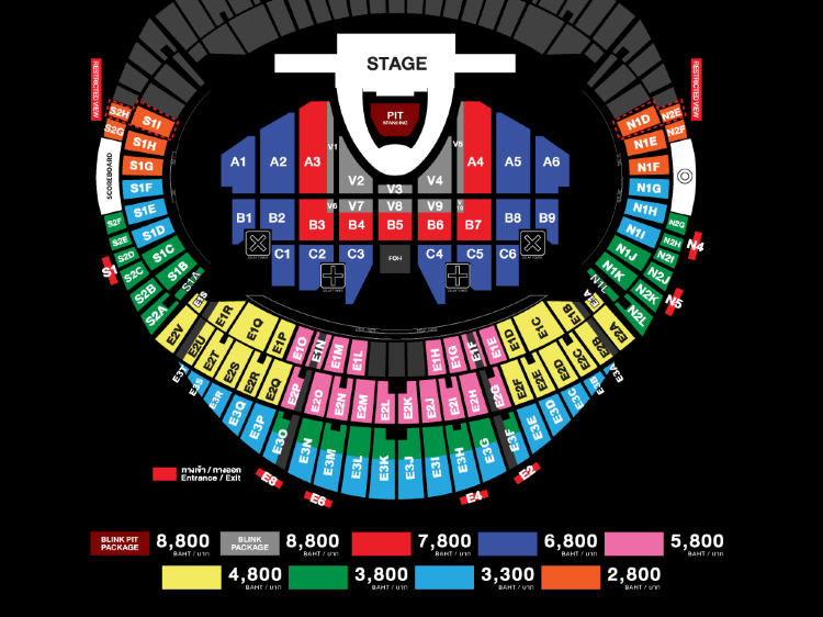 BLACKPINK WORLD TOUR <DEADLINE> IN BANGKOK | Seating Map