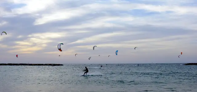 Surfing in Tel Aviv