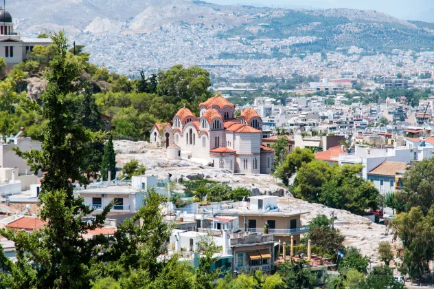 Номер с видом на горы Отели в г. Афины