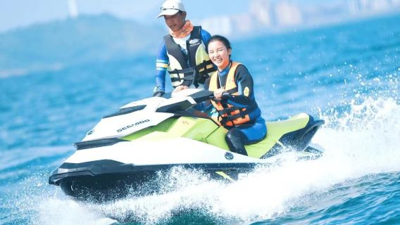 福建漳州東山島海上體驗玩樂項目/雙人海陸四聯票【帆船+飛魚/香蕉船/小黃鴨/滑板沖浪+摩託艇+沙灘車】