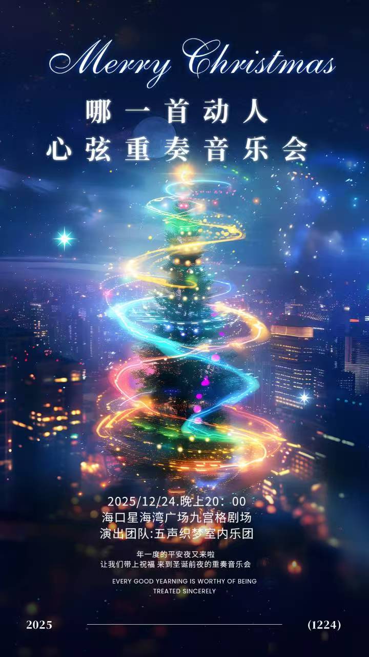 海口 · 《哪一首動你心絃》平安夜重奏音樂會 | 九宮格劇場