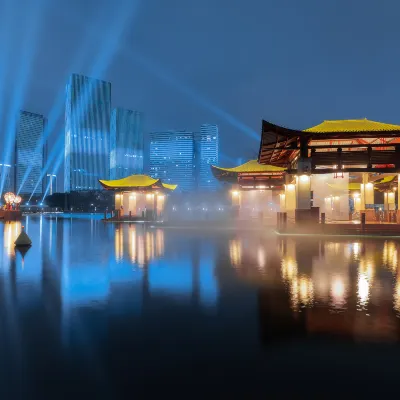 Номер с видом на горы Отели в г. Фошань