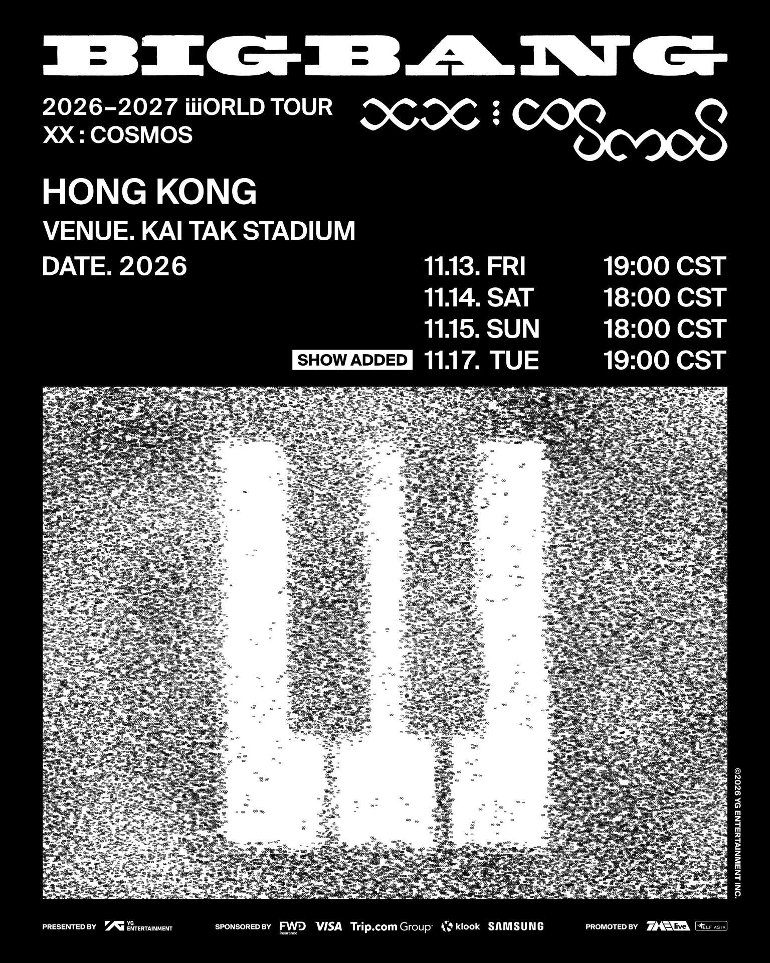 ฮ่องกง |  BIGBANG 2026-2027 WORLD TOUR < XX : COSMOS > IN HONG KONG | ไคตั๊กสเตเดียม