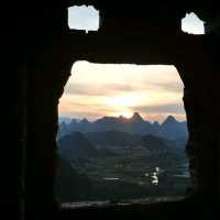 Beautiful sunset point near Yangshuo