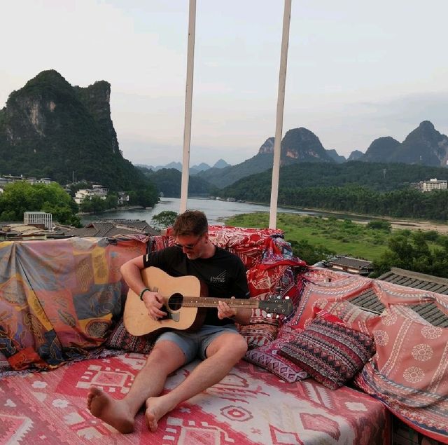 Rooftop bar in Yangshuo Old Town