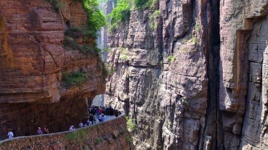 红岩绝壁大峡谷位于山西陵川王莽岭和河南郭亮间，全长20多公里