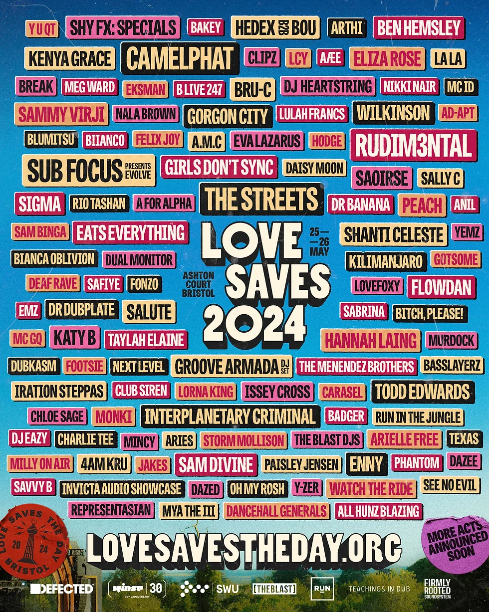 2024 Love Saves The Day 音樂節 | 布裡斯托爾