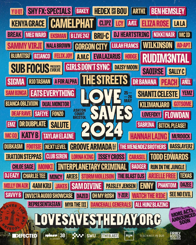 2024 Love Saves The Day 音樂節 | 布裡斯托爾