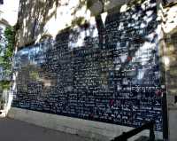 Visiting the Wall of Love at Paris