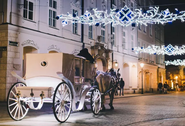 Horse and carriage is a typical sight in Krakow