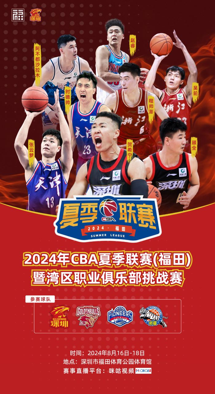 【深圳】2024年CBA夏季聯賽（福田）暨灣區職業俱樂部挑戰賽 | 福田體育館