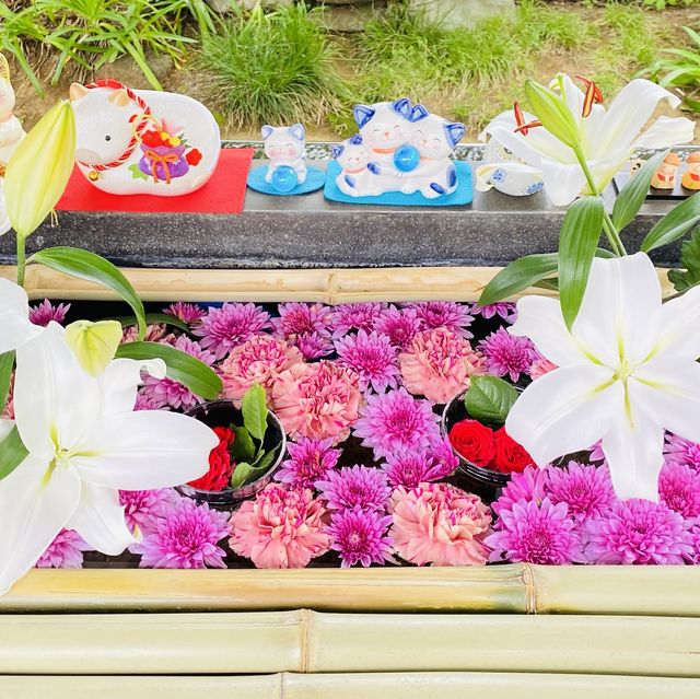 都内で見られる花手水法輪寺