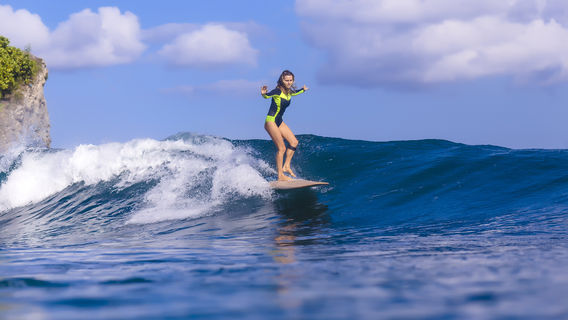Surfing in Bali