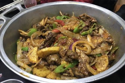 马义黑白条烤羊肉