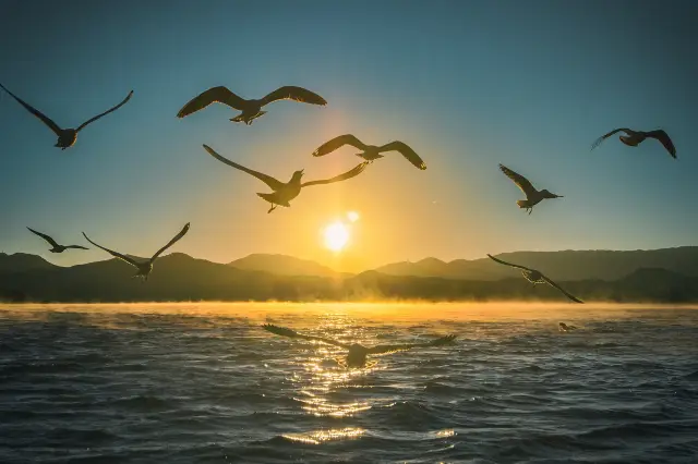 瀘沽湖觀賞日出