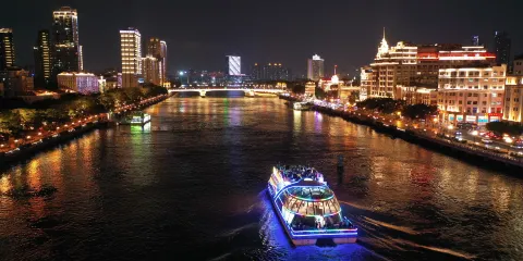 廣東廣州珠江夜遊優惠船票【大沙頭碼頭船票三層遊船觀光+船上看廣州塔小蠻腰+多航班自由選擇】