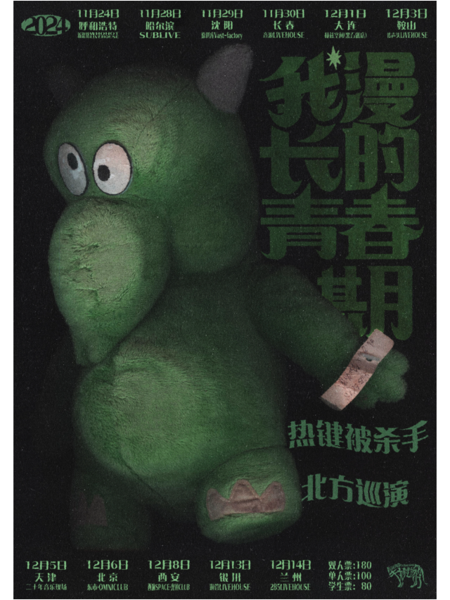 【鞍山】熱鍵被殺手2024《我漫長的青春期》北方巡演 | 傳聲頭Livehouse