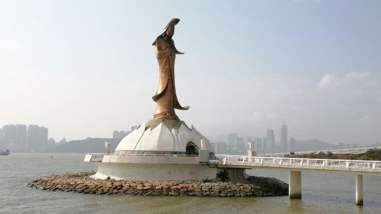 澳门莲花苑观音像位于澳门新口岸新填海区，在澳门文化中心斜对面