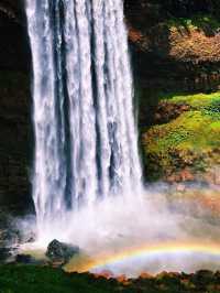 A rainbow in the waterfall
