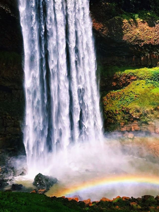 A rainbow in the waterfall