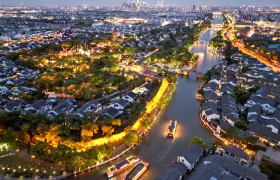 蘇州古運河遊船(新市橋碼頭)夜遊遊船票(曲藝表演+沿岸講解)成人